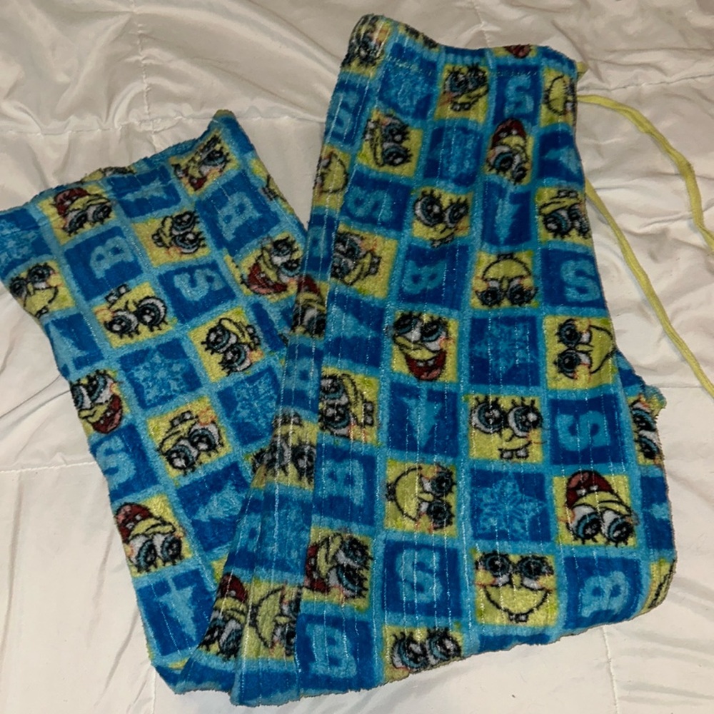 Blue Christmas SpongeBob Pajama Pants